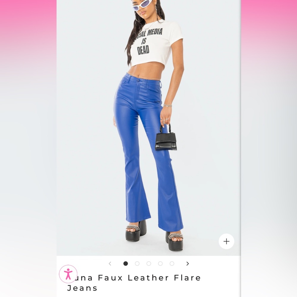 Luna Faux Leather Flare Jeans
